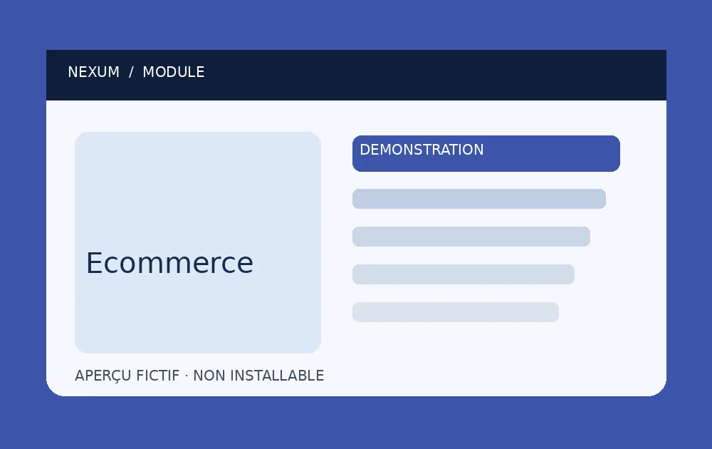 Aperçu fictif de Nexum Ecommerce