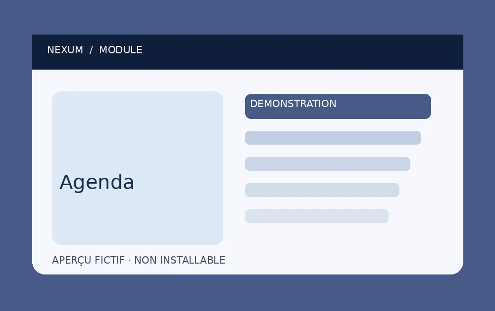 Aperçu fictif de Nexum Agenda