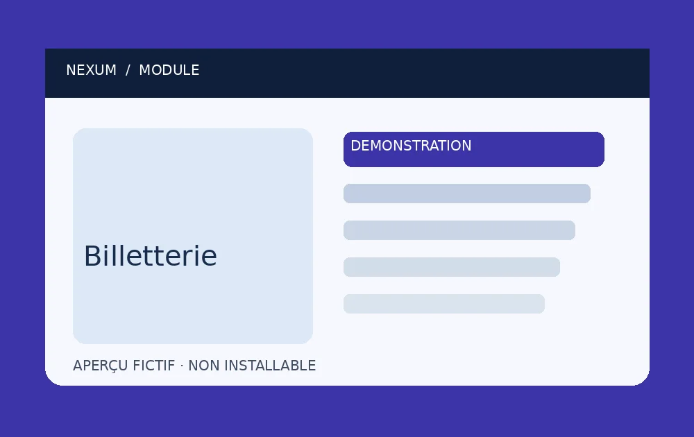 Aperçu fictif de Nexum Billetterie