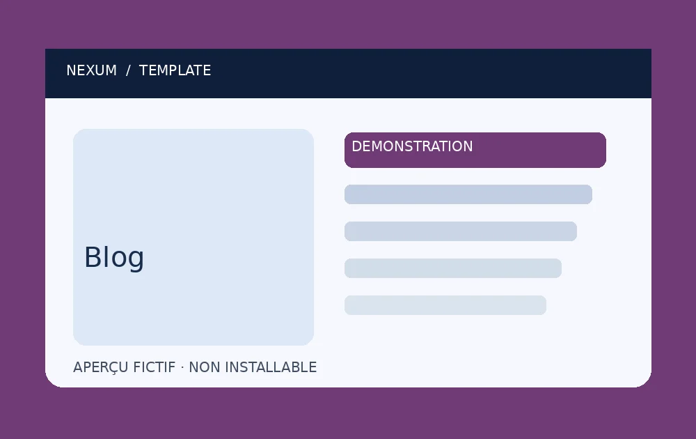 Aperçu fictif de Nexum Blog