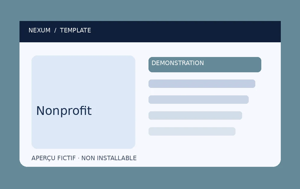 Aperçu fictif de Nexum Nonprofit