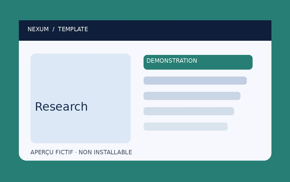 Aperçu fictif de Nexum Research